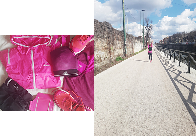 decathlon kalenjii outfit rosa correre 5 km milano navigli