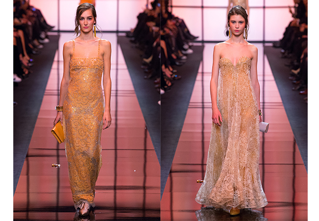 armani privé, abiti da principessa, blonde suite