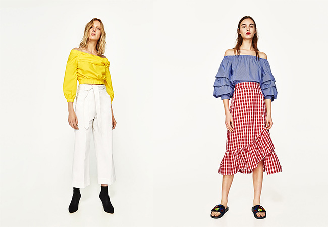 Volants, ruches e spalle scoperte moda primavera estate camicie